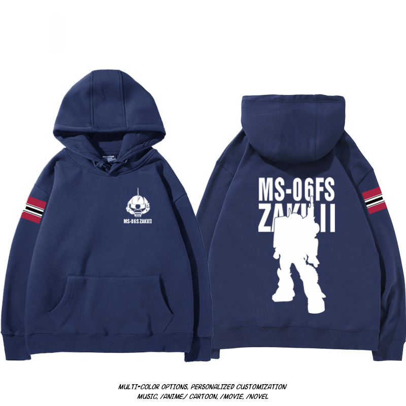 機動戰士高達扎古吉翁 聯名衛衣2024秋冬新款親子情侶裝薄絨款連帽衛衣