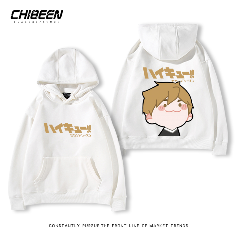 排球少年聯名衛衣2024秋冬新款親子情侶裝薄絨款連帽衛衣