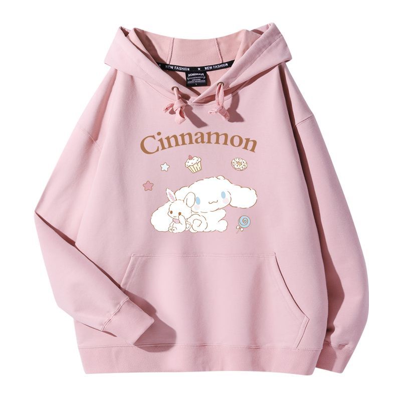 三麗鷗潮牌聯名衛衣2023秋冬新款親子情侶裝薄絨款連帽衛衣