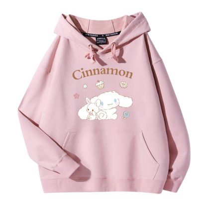 三麗鷗潮牌聯名衛衣2023秋冬新款親子情侶裝薄絨款連帽衛衣