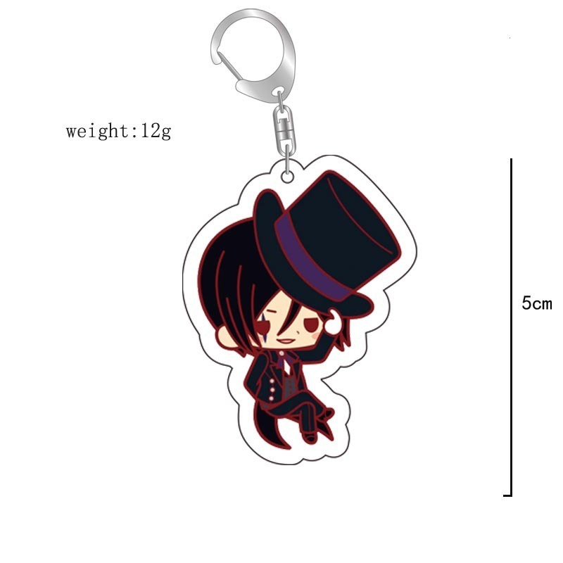 黑執事周邊掛件可愛夏爾塞巴斯醬亞克力鑰匙扣 雙面透明動漫掛飾【單買三件起送】
