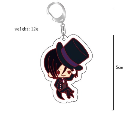 黑執事周邊掛件可愛夏爾塞巴斯醬亞克力鑰匙扣 雙面透明動漫掛飾【單買三件起送】