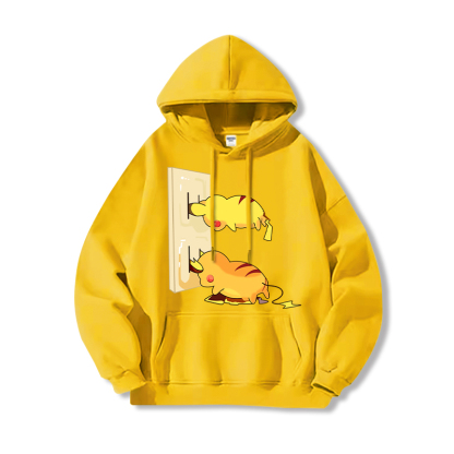 寶可夢 聯名衛衣2024秋冬新款親子情侶裝薄絨款連帽衛衣