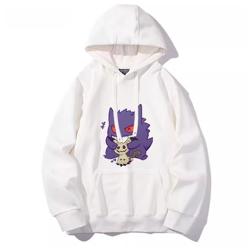 寶可夢聯名衛衣2024秋冬新款親子情侶裝薄絨款連帽衛衣