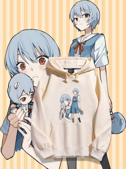 EVA新世紀福音戰士聯名衛衣2023秋冬新款親子情侶裝薄絨款連帽衛衣