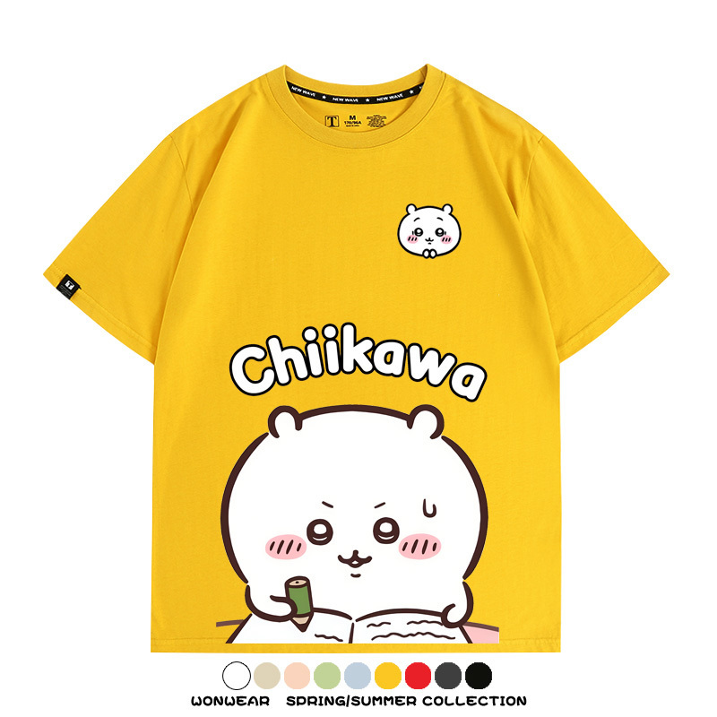 Chiikawa日系萌系吉伊卡哇可愛小八烏薩奇聯名短袖夏男T恤衫