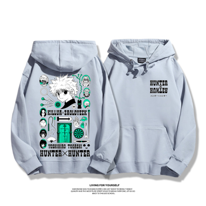 全職獵人聯名衛衣2023秋冬新款親子情侶裝薄絨款連帽衛衣