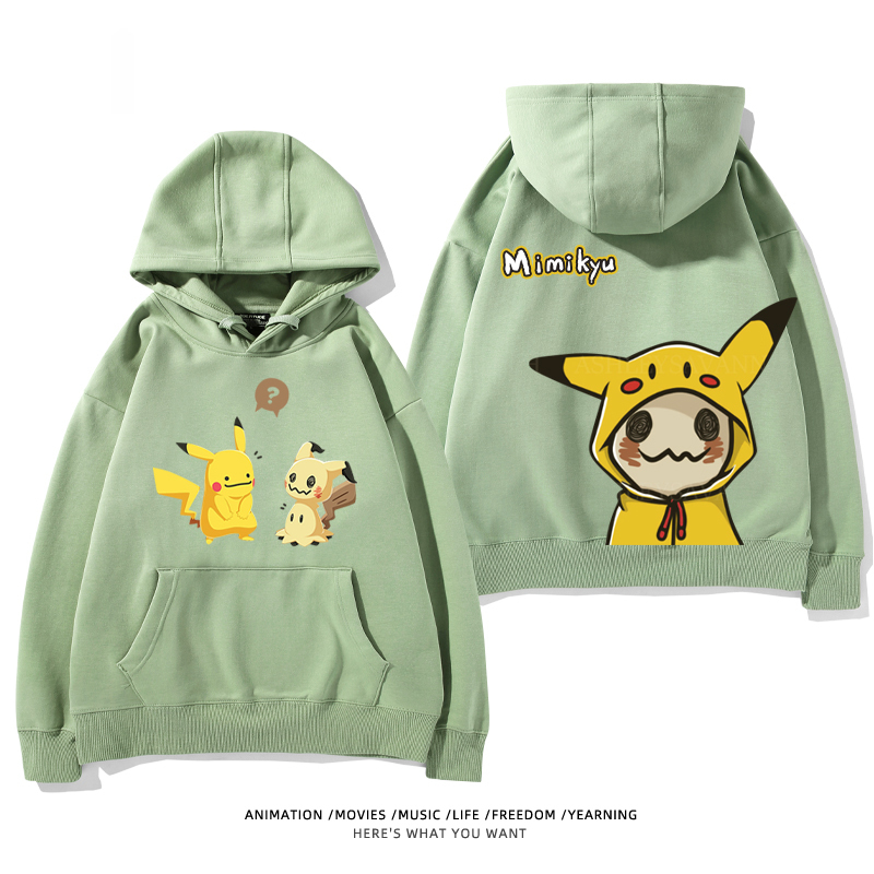 寶可夢 聯名衛衣2024秋冬新款親子情侶裝薄絨款連帽衛衣