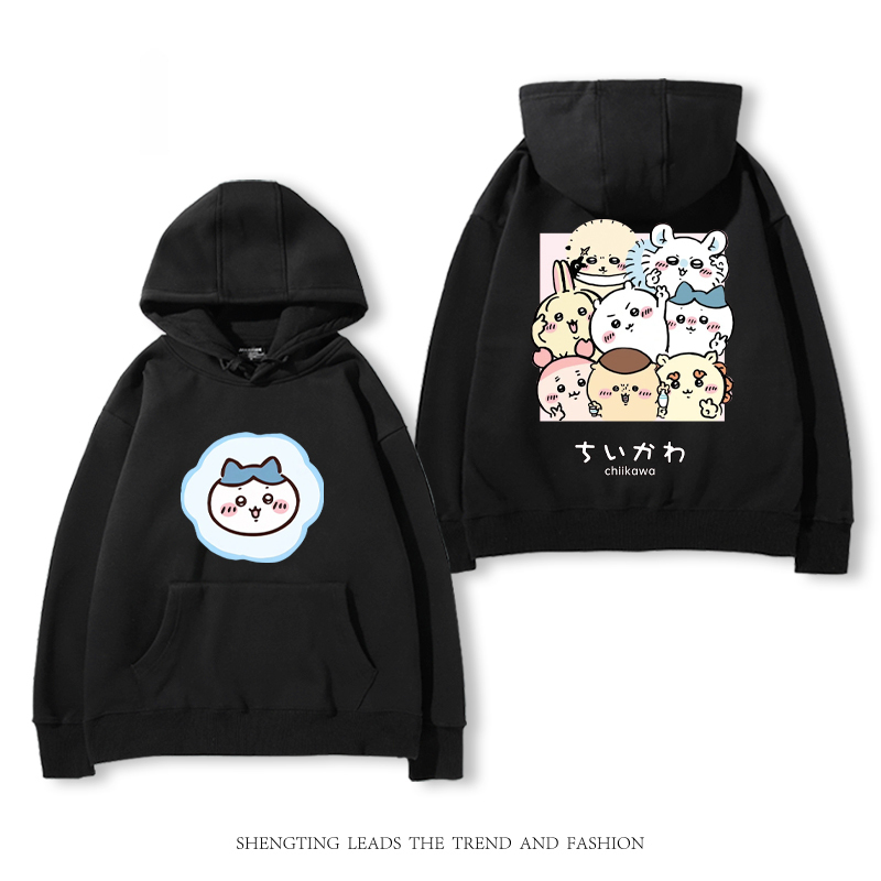 chiikawa 2024秋冬新款親子情侶裝薄絨款連帽衛衣
