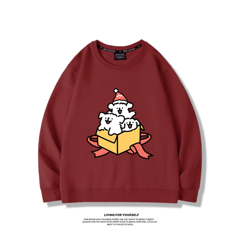 線條小狗聯名聖誕2023親子情侶裝 圓領長袖