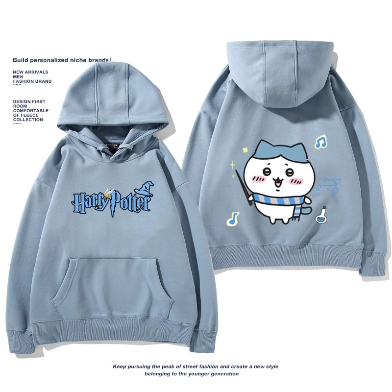 Chiikawa聯名衛衣2024秋冬新款親子情侶裝薄絨款連帽衛衣