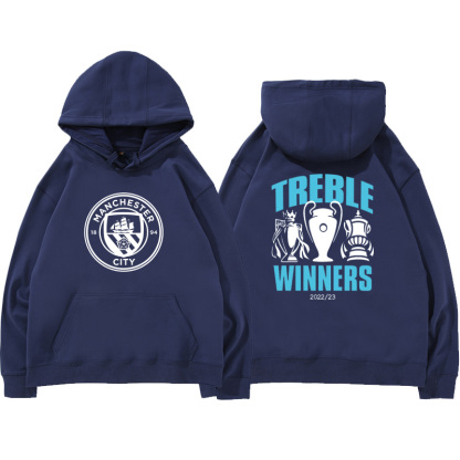 24-25賽季曼城主場球衣17號德布勞內9號哈蘭德 足球球迷 寬鬆百搭 秋冬款 寬鬆連帽衛衣