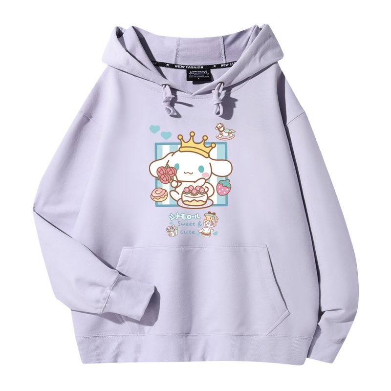 三麗鷗大耳狗聯名衛衣2023秋冬新款親子情侶裝薄絨款連帽衛衣