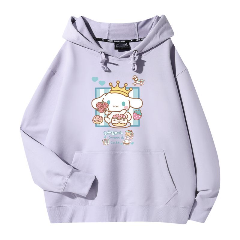 三麗鷗大耳狗聯名衛衣2023秋冬新款親子情侶裝薄絨款連帽衛衣