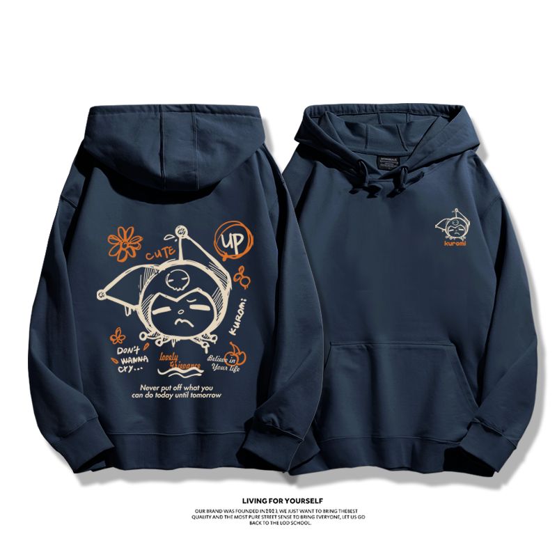 三麗鷗聯名衛衣2023秋冬新款親子情侶裝薄絨款連帽衛衣