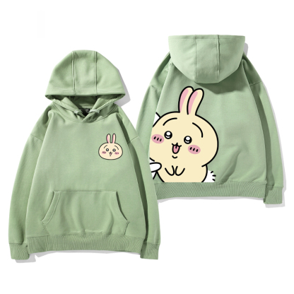 Chiikawa聯名衛衣2024秋冬新款親子情侶裝薄絨款連帽衛衣