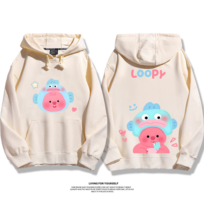 萌系loopy露比x三麗鷗聯名衛衣2023秋冬新款親子情侶裝薄絨款連帽衛衣