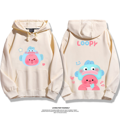 萌系loopy露比x三麗鷗聯名衛衣2023秋冬新款親子情侶裝薄絨款連帽衛衣