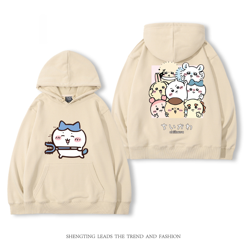 chiikawa 2024秋冬新款親子情侶裝薄絨款連帽衛衣