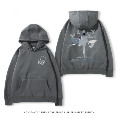 名偵探柯南聯名衛衣2024秋冬新款親子情侶裝薄絨款連帽衛衣