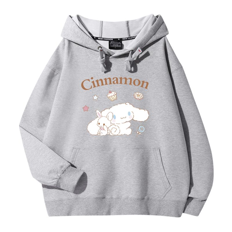 三麗鷗潮牌聯名衛衣2023秋冬新款親子情侶裝薄絨款連帽衛衣