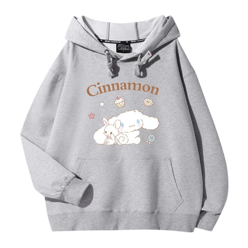 三麗鷗潮牌聯名衛衣2023秋冬新款親子情侶裝薄絨款連帽衛衣