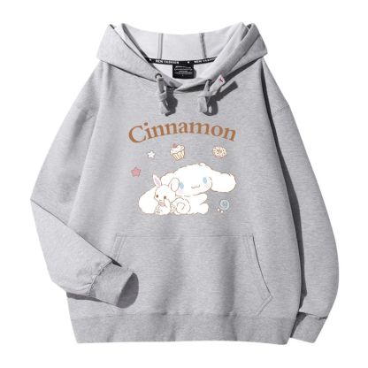 三麗鷗潮牌聯名衛衣2023秋冬新款親子情侶裝薄絨款連帽衛衣