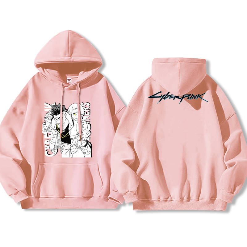 賽博朋克 聯名衛衣2024秋冬新款親子情侶裝薄絨款連帽衛衣