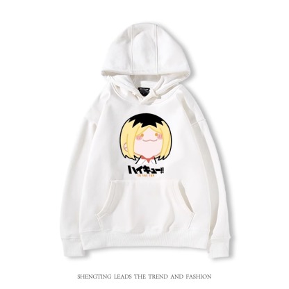 排球少年聯名衛衣2024秋冬新款親子情侶裝薄絨款連帽衛衣