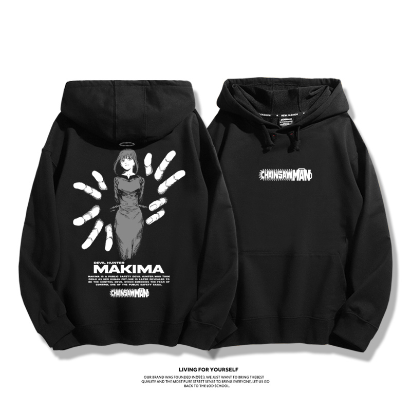 鏈鋸人聯名衛衣2023秋冬新款親子情侶裝薄絨款連帽衛衣