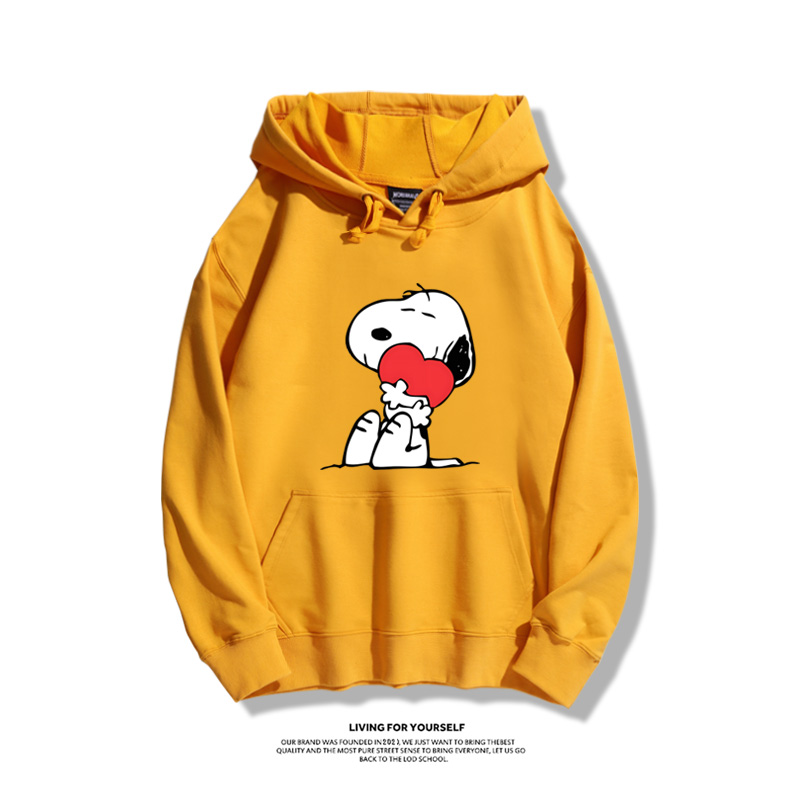 史努比聯名衛衣2023秋冬新款親子情侶裝薄絨款連帽衛衣