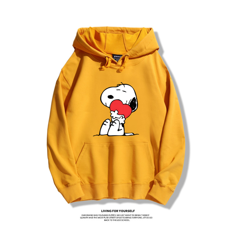 史努比聯名衛衣2023秋冬新款親子情侶裝薄絨款連帽衛衣