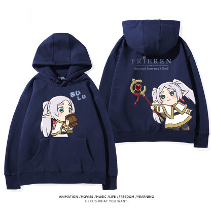 葬送的芙莉蓮 2024秋冬新款親子情侶裝薄絨款連帽衛衣