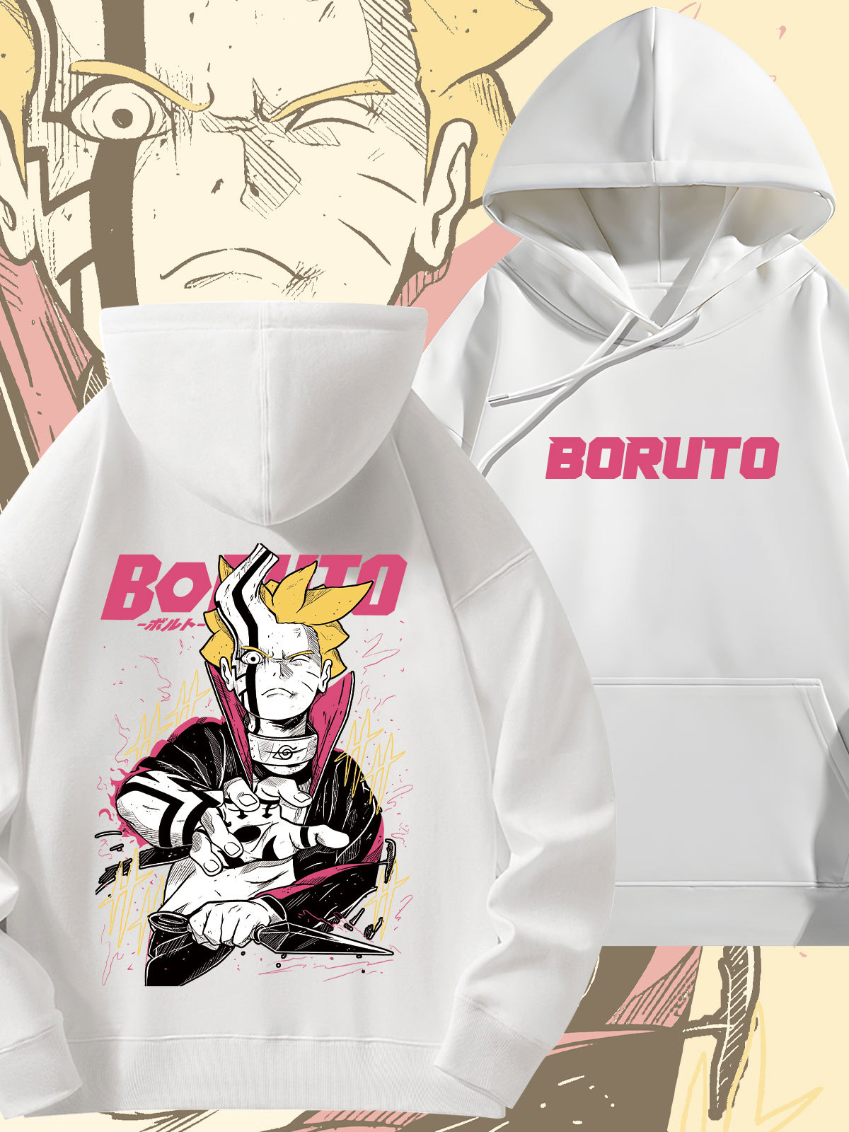 火影忍者 2024秋冬新款親子情侶裝薄絨款連帽衛衣