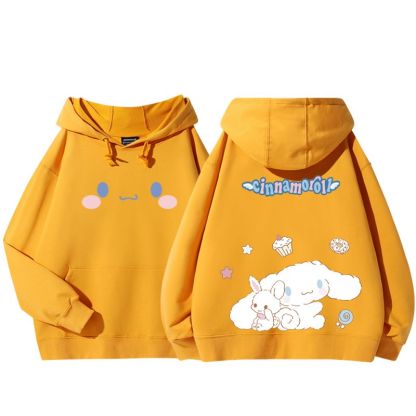 三麗鷗聯名衛衣2024秋冬新款親子情侶裝薄絨款連帽衛衣