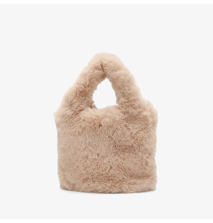 STARRY&DREAM正品毛毛秋冬包女2024新款手提單肩時尚毛絨水桶包