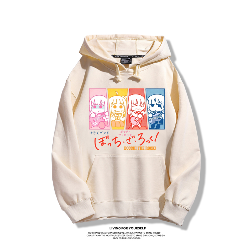 孤獨搖滾聯名衛衣2023秋冬新款親子情侶裝薄絨款連帽衛衣