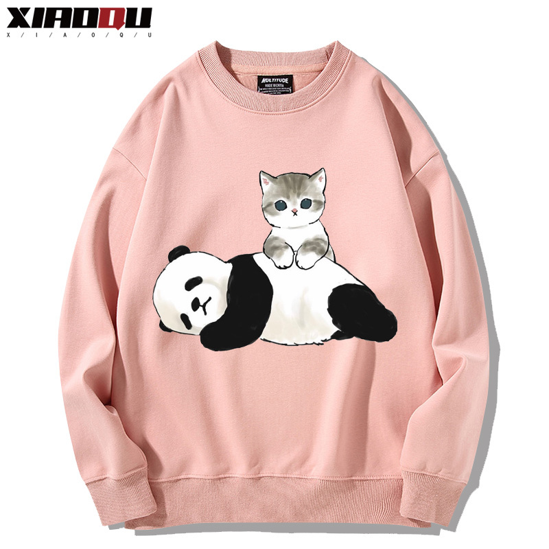 可愛貓咪熊貓 2024親子情侶裝 圓領長袖