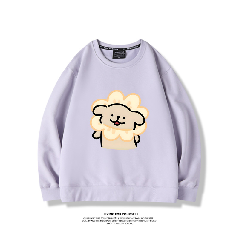 線條小狗2023親子情侶裝 圓領長袖