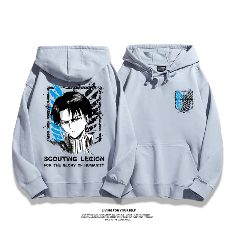 進擊的巨人聯名衛衣2023秋冬新款親子情侶裝薄絨款連帽衛衣