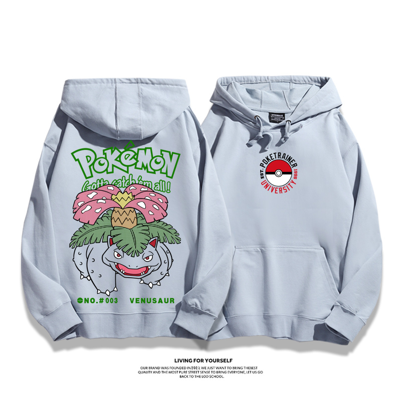 寶可夢聯名衛衣2023秋冬新款親子情侶裝薄絨款連帽衛衣