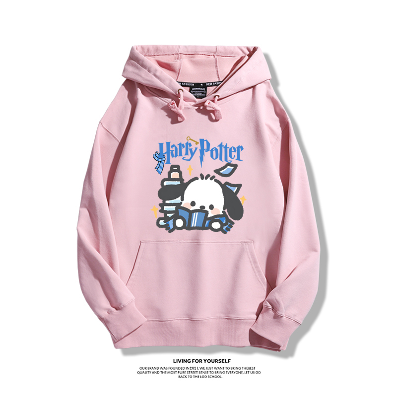 哈利波特聯名帕恰狗2023秋冬新款親子情侶裝薄絨款連帽衛衣