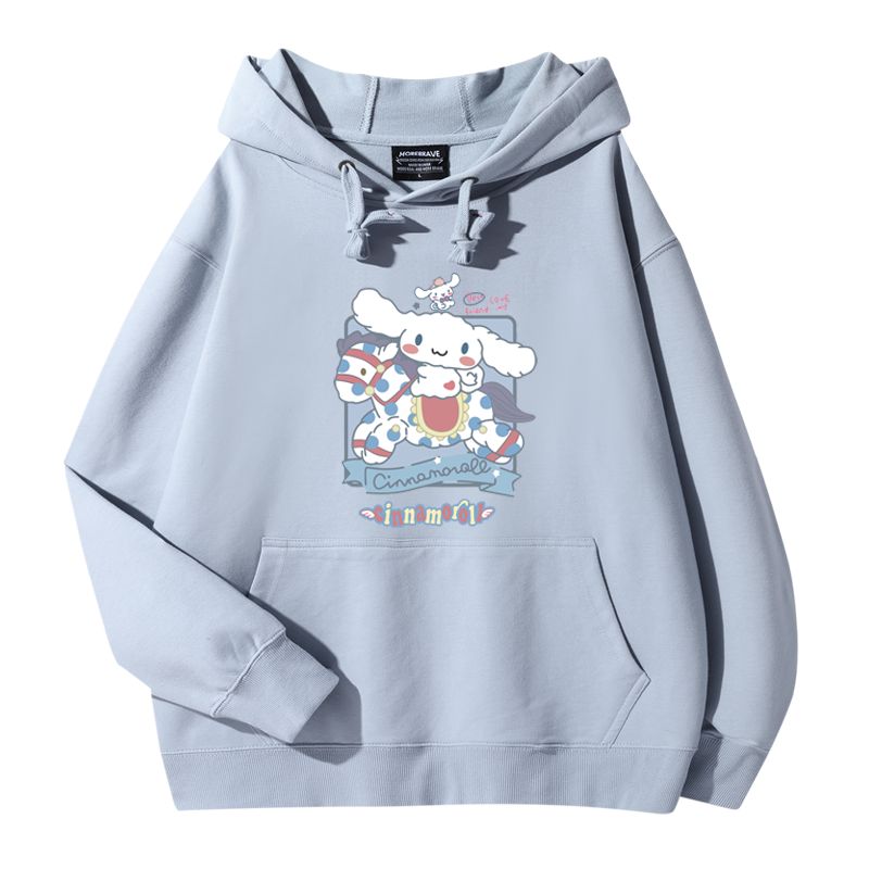 三麗鷗大耳狗聯名衛衣2023秋冬新款親子情侶裝薄絨款連帽衛衣