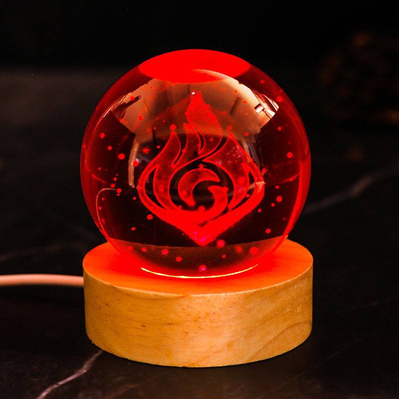 原神 神之眼水晶球 LED創意桌面擺件