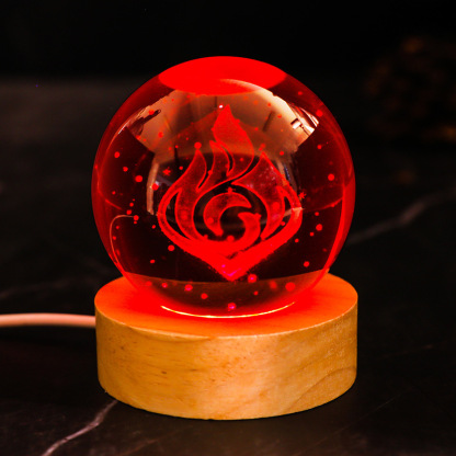 原神 神之眼水晶球 LED創意桌面擺件