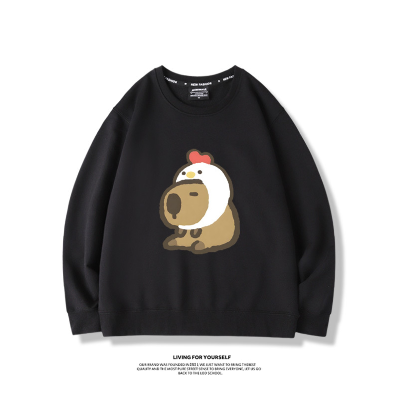 卡皮巴拉水豚2024親子情侶裝 圓領長袖