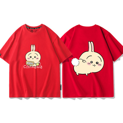 Chiikawa聯名衛衣2024秋冬新款親子情侶裝薄絨款連帽衛衣