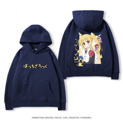 孤獨搖滾 聯名衛衣2024秋冬新款親子情侶裝薄絨款連帽衛衣