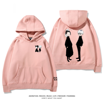 咒術迴戰聯名衛衣2024秋冬新款親子情侶裝薄絨款連帽衛衣