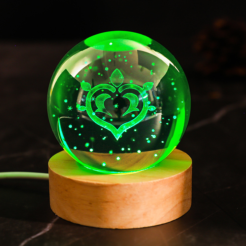 原神 神之眼水晶球 LED創意桌面擺件
